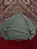 UNKNOWN & MARAN Sage Green Relaxed Crop Knit Crewneck Sweater - L