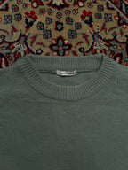 UNKNOWN & MARAN Sage Green Relaxed Crop Knit Crewneck Sweater - L