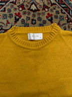 Ailla Seoul Mustard Yellow Lambswool Knit Crewneck Sweater - S