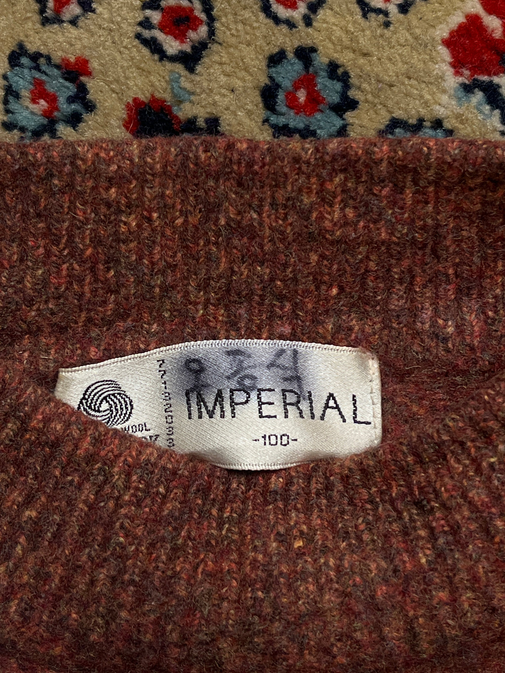 Vintage Imperial Wool Golfer Intarsia Graphic Mock Neck Sweater - M