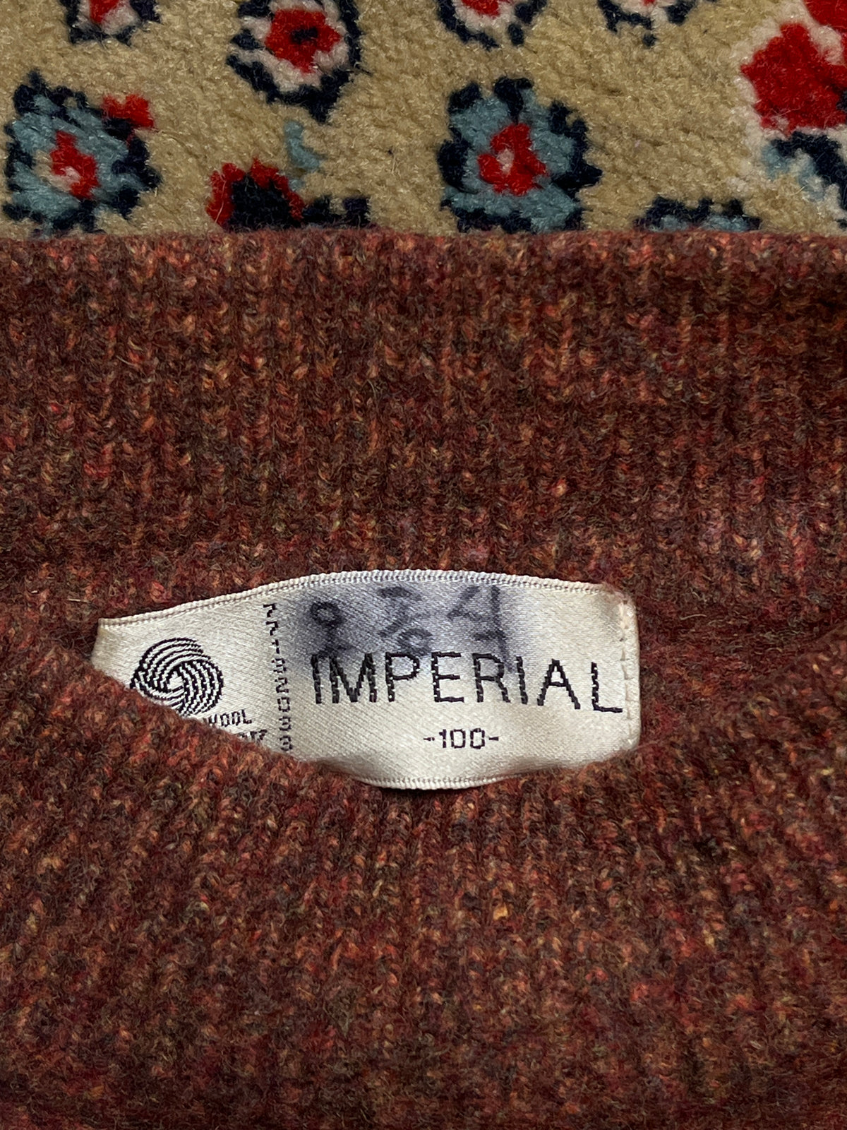 Vintage Imperial Wool Golfer Intarsia Graphic Mock Neck Sweater - M