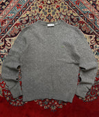 Lacoste Grey Cable Knit Crewneck Sweater - S