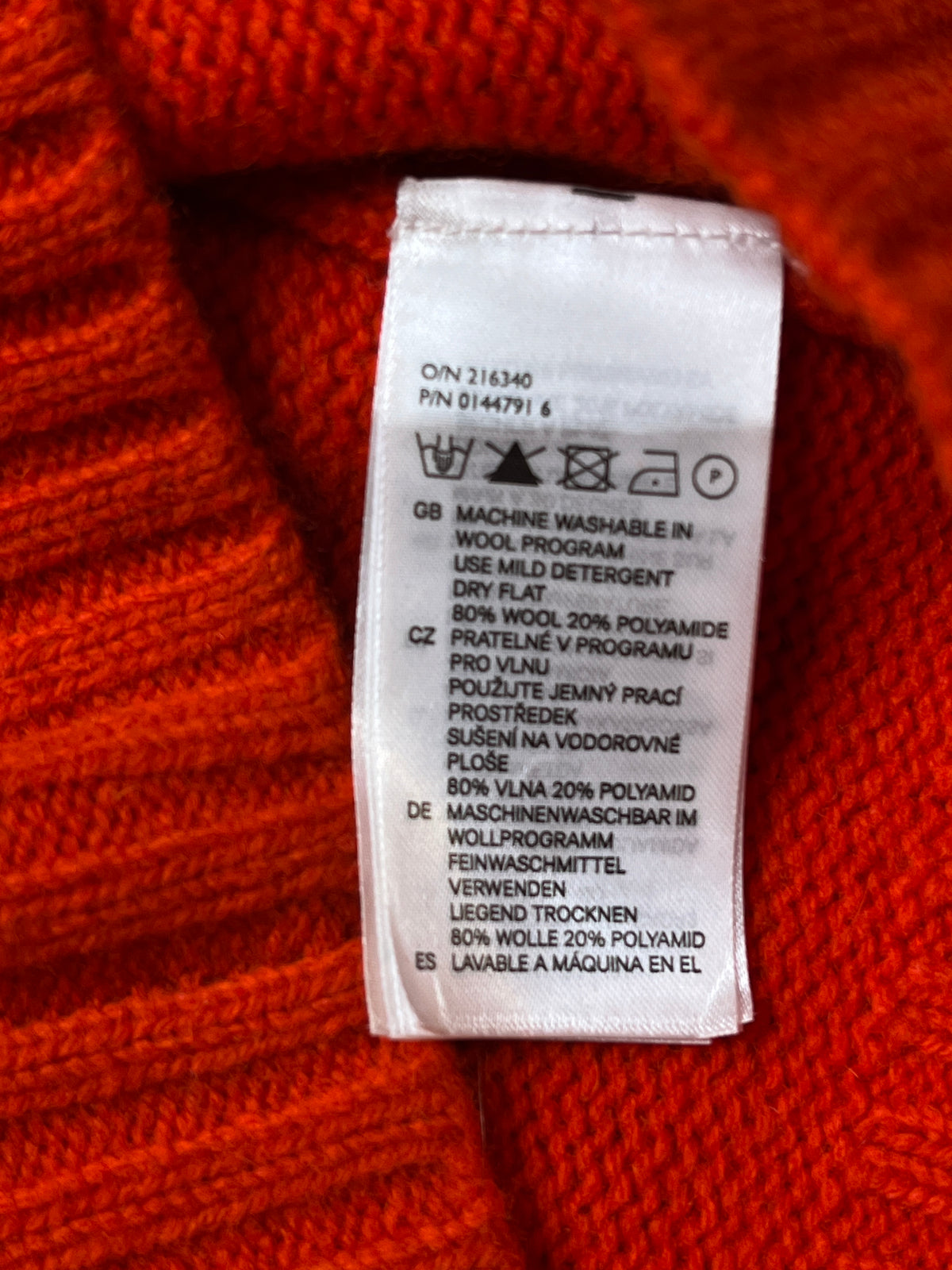 H&M L.O.G.G. Orange Wool V-Neck Sweater - M