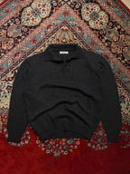 MENTO Charcoal Grey Knit Polo Sweater - M