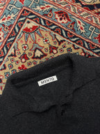 MENTO Charcoal Grey Knit Polo Sweater - M