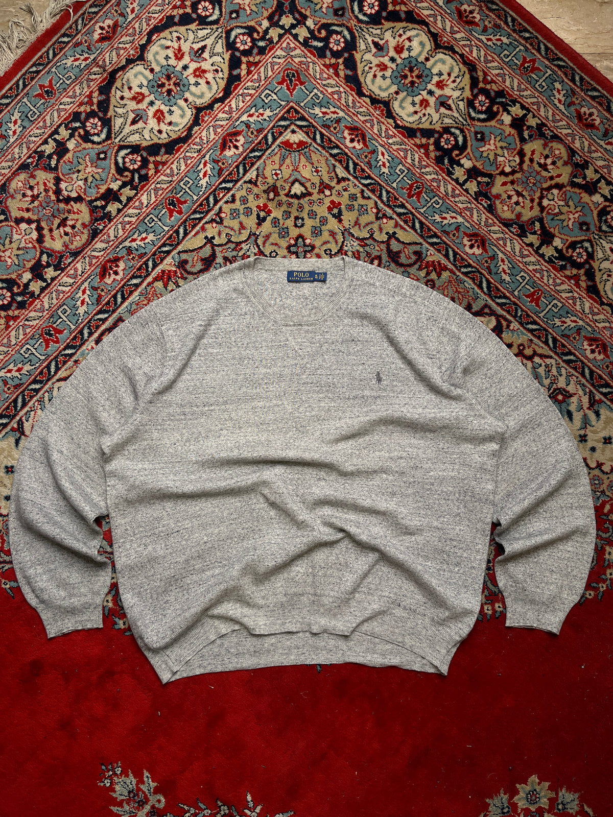 Polo Ralph Lauren Heather Grey Cotton Crewneck Sweater - XL