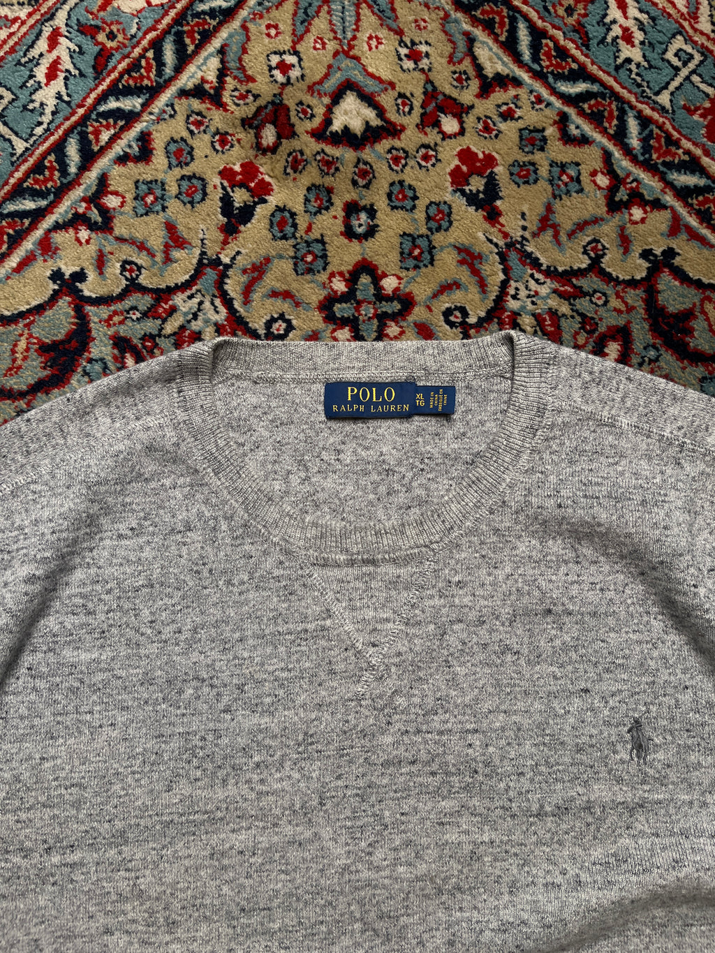 Polo Ralph Lauren Heather Grey Cotton Crewneck Sweater - XL