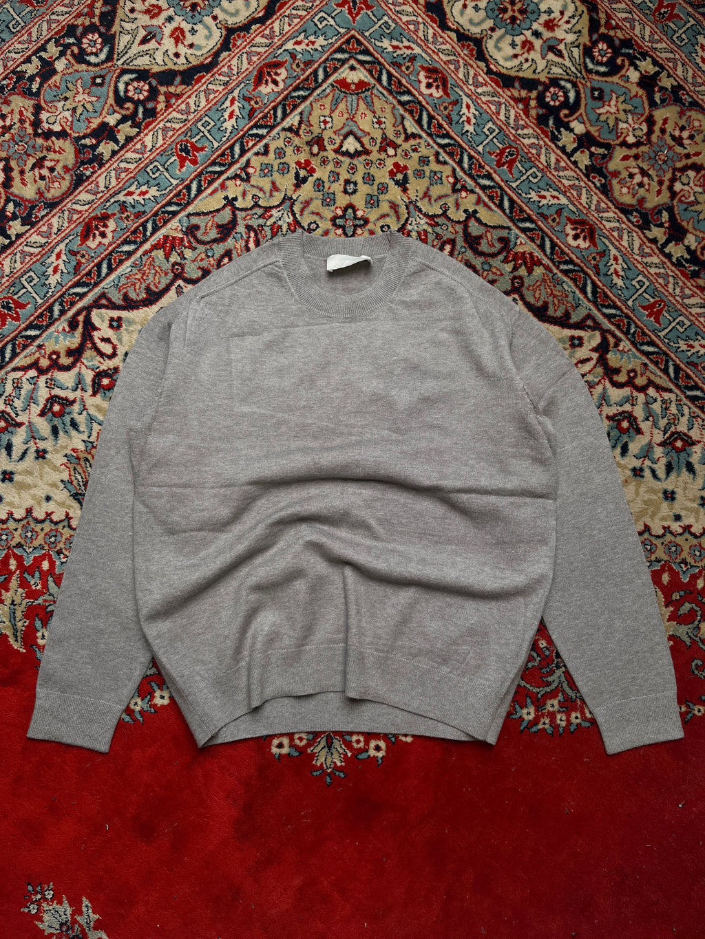 GENTLECOVER Heather Grey Fine Knit Crewneck Sweater - S