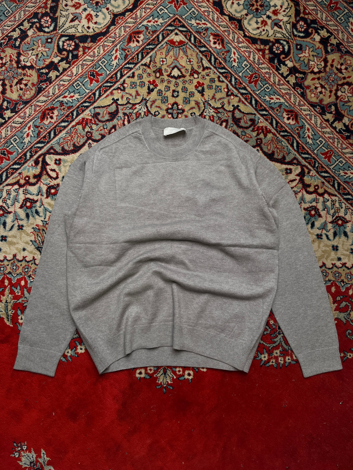 GENTLECOVER Heather Grey Fine Knit Crewneck Sweater - S