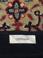 ORDINAIRE Black Boatneck Fitted Waist Knit Sweater - L
