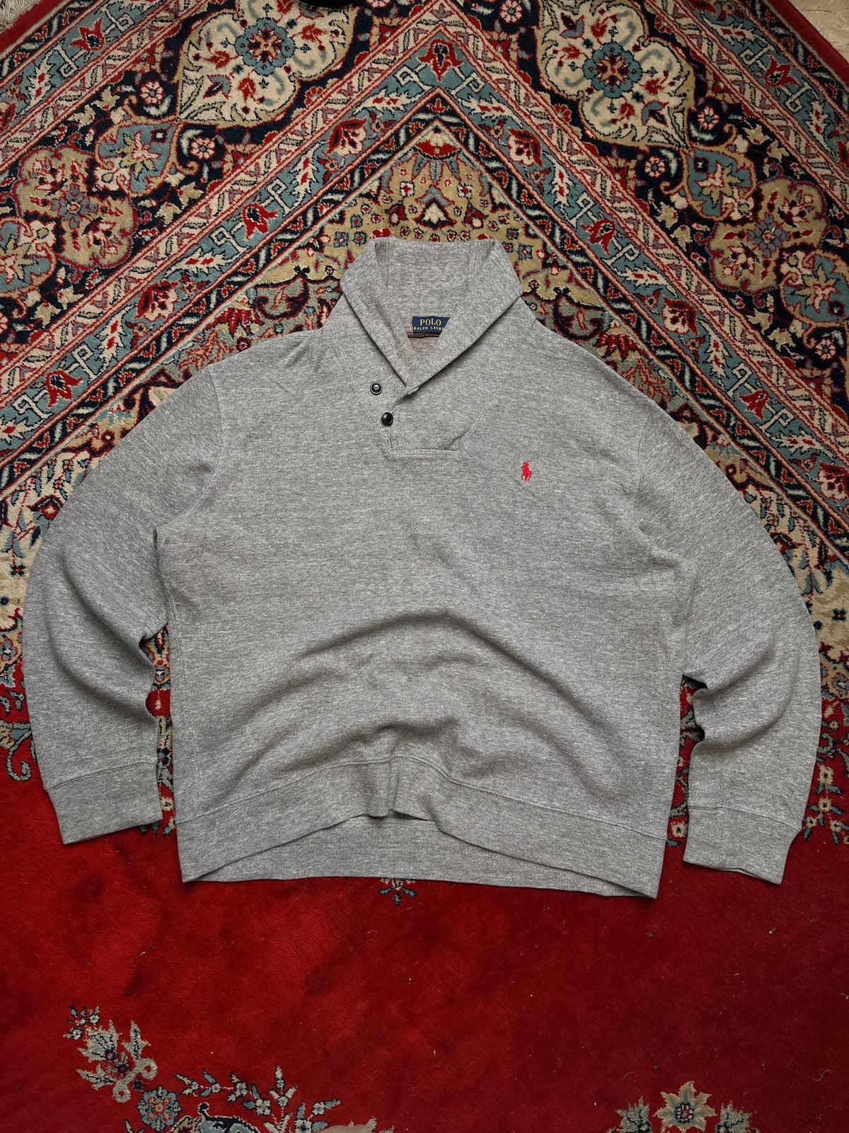 Polo Ralph Lauren Heather Grey Cotton Sweater - L
