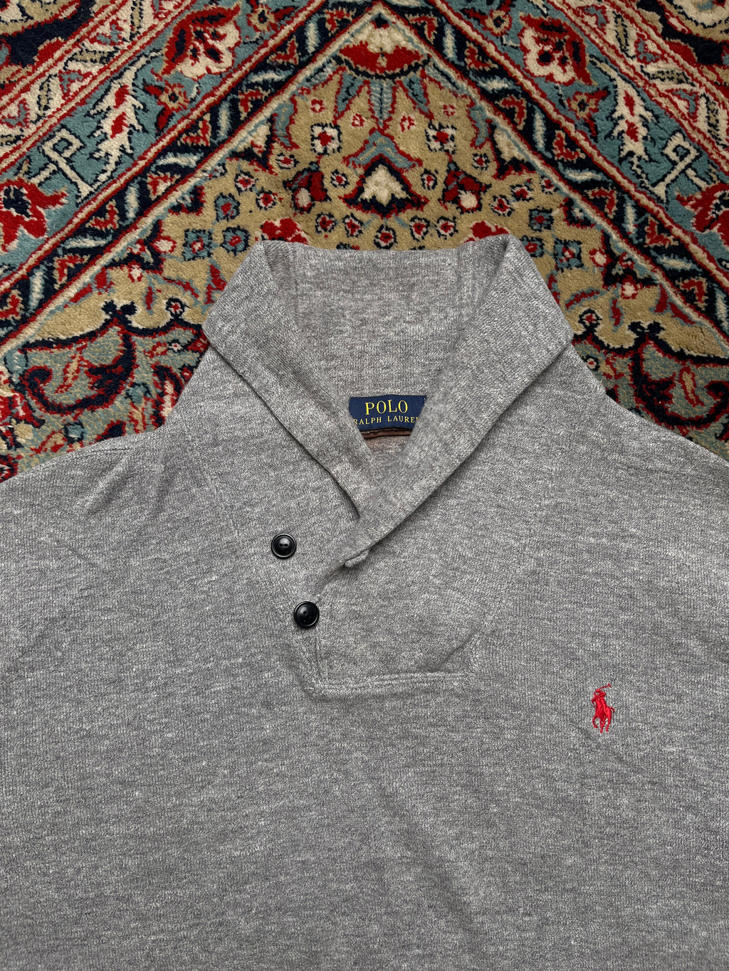 Polo Ralph Lauren Heather Grey Cotton Sweater - L