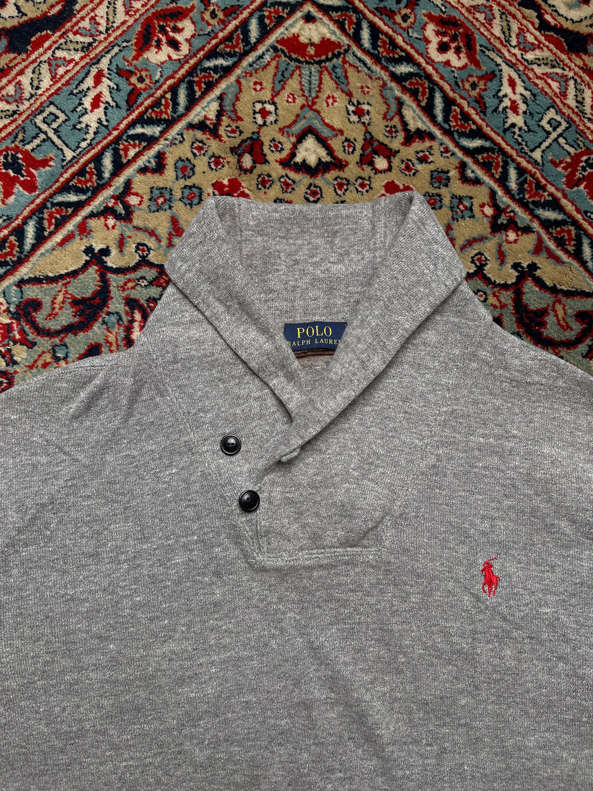 Polo Ralph Lauren Heather Grey Cotton Sweater - L