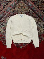 GENERAL IDEA Off-White Cable Knit Crewneck Sweater - M