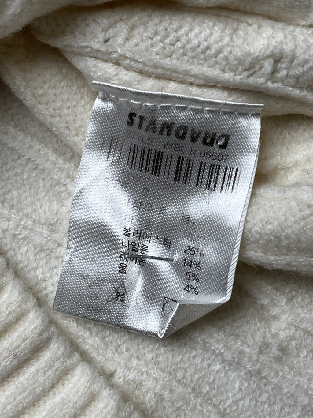 GENERAL IDEA Off-White Cable Knit Crewneck Sweater - M