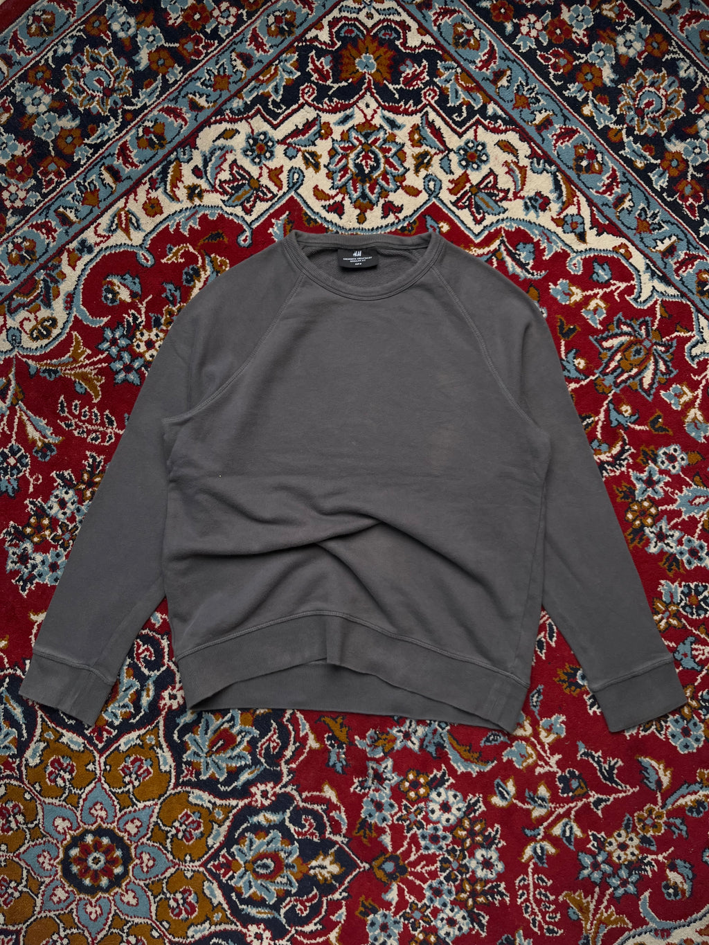 H&M Washed Charcoal Grey Crewneck Sweatshirt - M