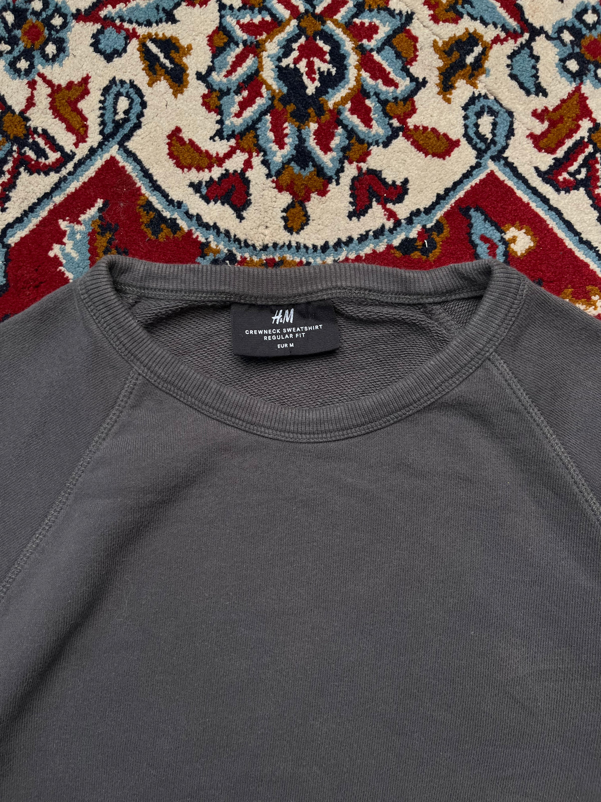 H&M Washed Charcoal Grey Crewneck Sweatshirt - M