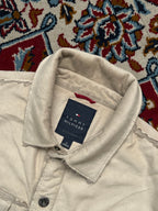 Tommy Hilfiger Faux Suede Sherpa Lined Raw Hem Jacket - L