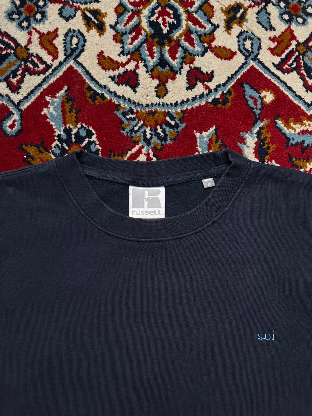 Vintage Russell Athletic Navy Blue Crew Neck Sweatshirt - L