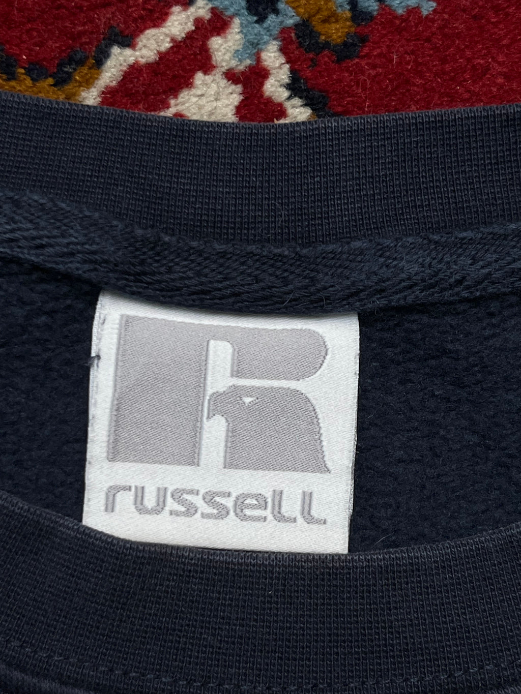 Vintage Russell Athletic Navy Blue Crew Neck Sweatshirt - L