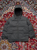 Eddie Bauer Womens Petite Grey Hooded Puffer Jacket - M