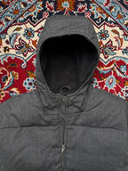 Eddie Bauer Womens Petite Grey Hooded Puffer Jacket - M
