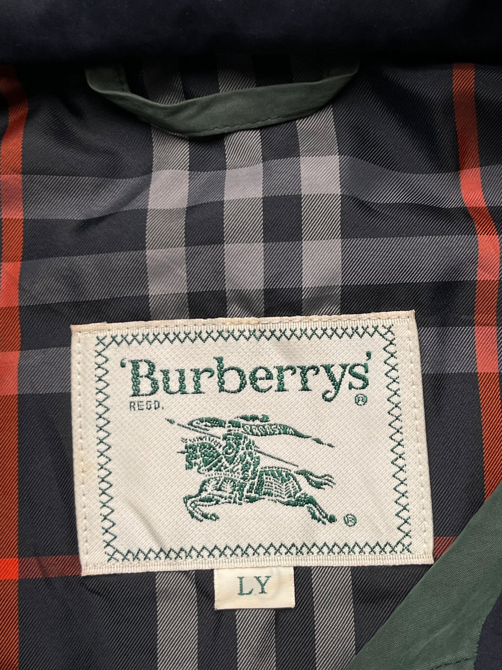 Vintage Burberrys Green Nova Check Hooded Jacket - L