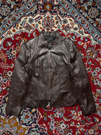 Lu-Man Vintage Dark Brown Genuine Leather Biker jacket - S