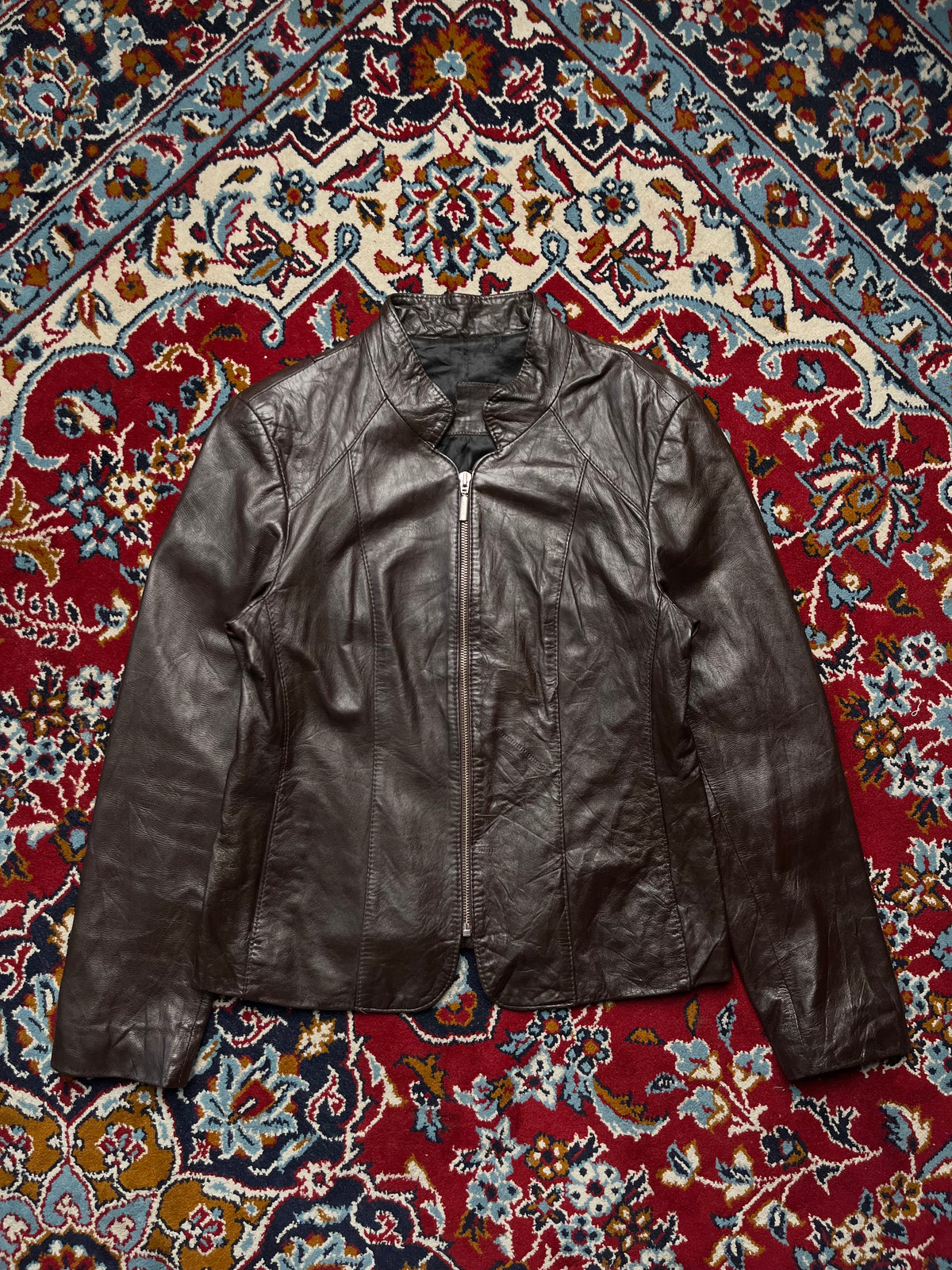 Lu-Man Vintage Dark Brown Genuine Leather Biker jacket - S