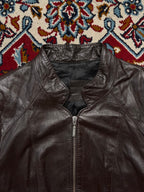 Lu-Man Vintage Dark Brown Genuine Leather Biker jacket - S