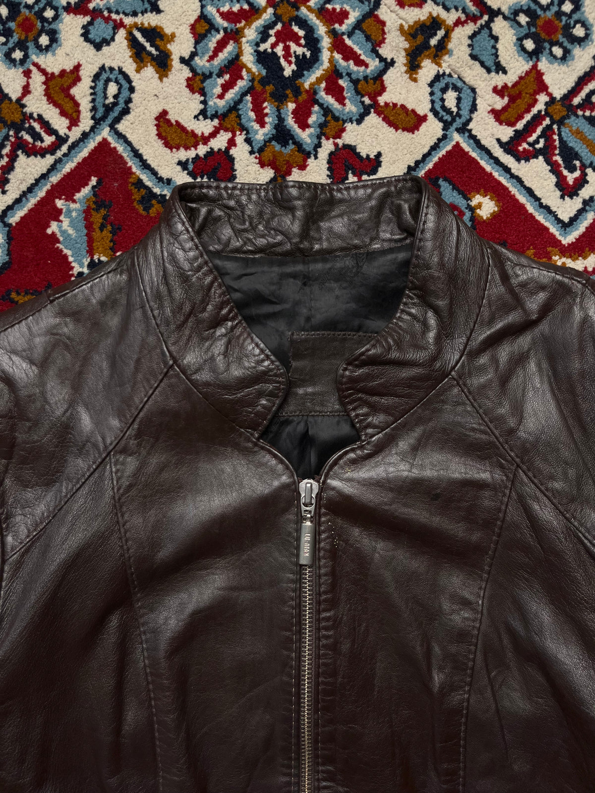 Lu-Man Vintage Dark Brown Genuine Leather Biker jacket - S
