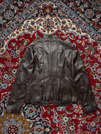 Lu-Man Vintage Dark Brown Genuine Leather Biker jacket - S