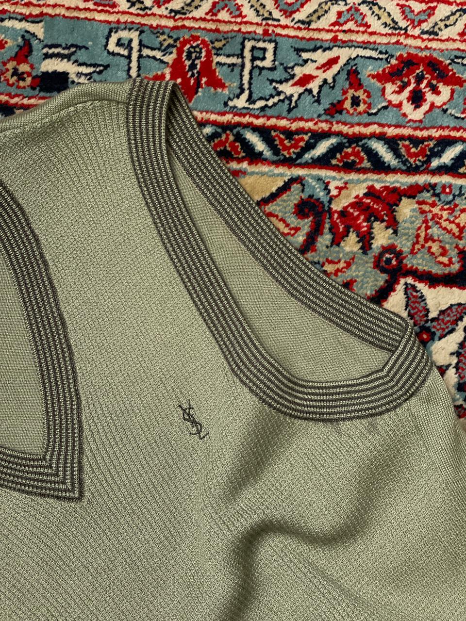 YSL VINTAGE KNITTED SLEEVELESS V NECK SWEATER