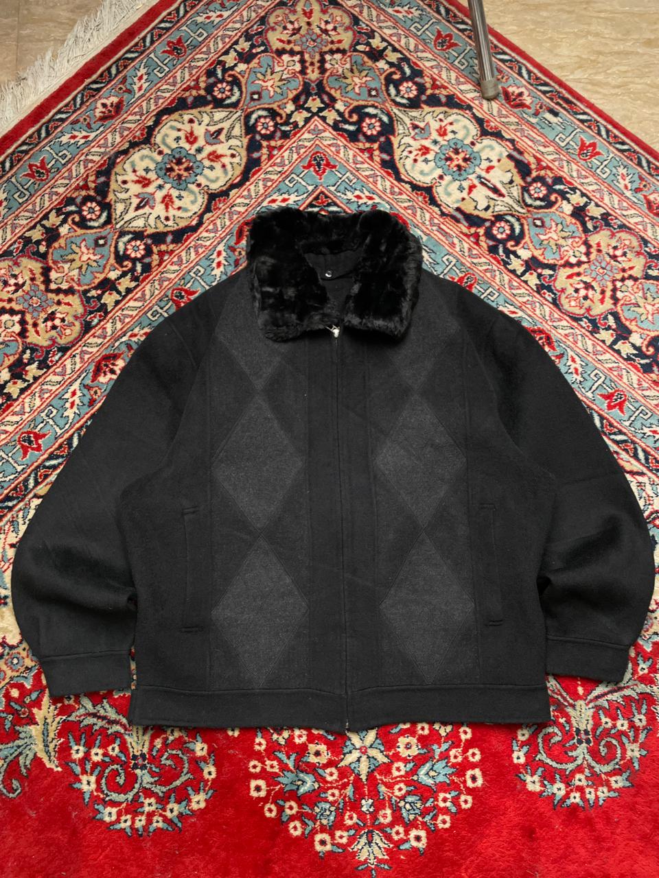 Plongee VINTAGE RELAXED WOOL-FUR  BOXY JACKET