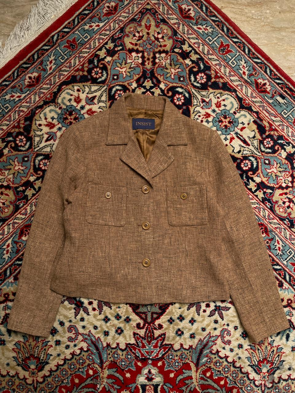 INSIST TEXTURED CROPPED BLAZER