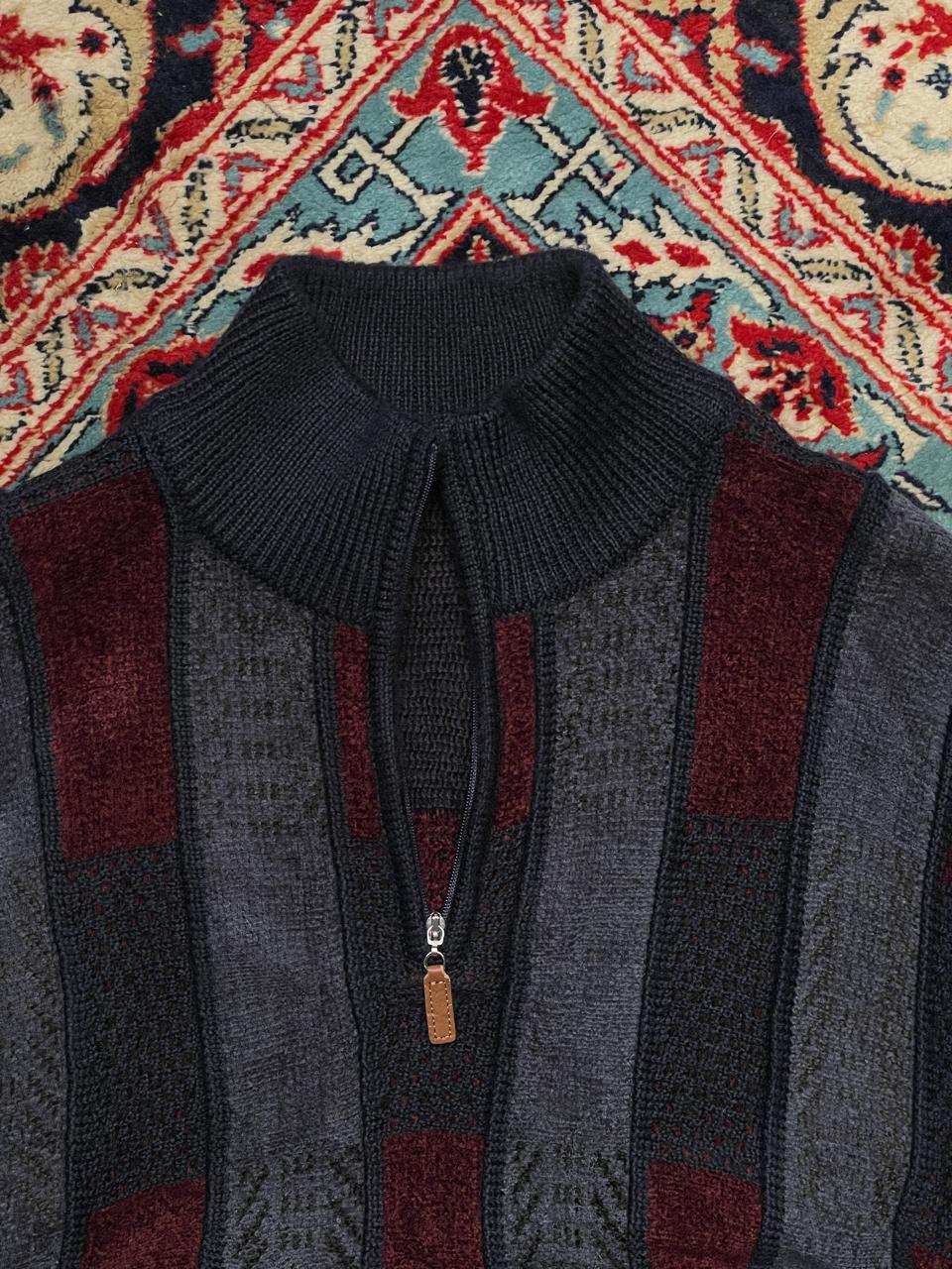 VINTAGE TEXTURED HEAVYWEIGHT REGULAR FIT QUARTER ZIPPER