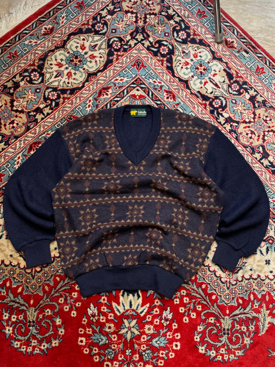 GOLDEN BEAR VINTAGE ITALIAN PRINTED RELAXED FIT SWEATER