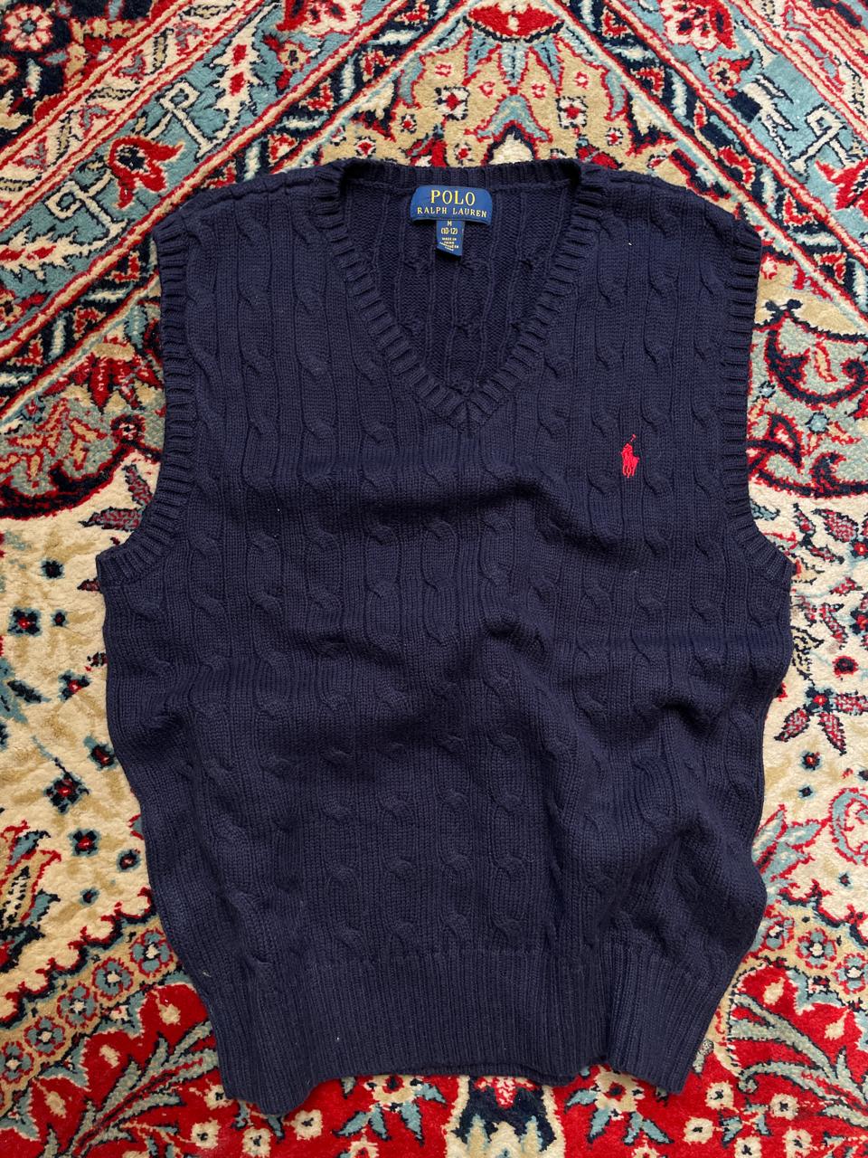 POLO RALPH LAUREN KNITTED TEXTURED  VINTAGE SLEEVELESS SWEATER