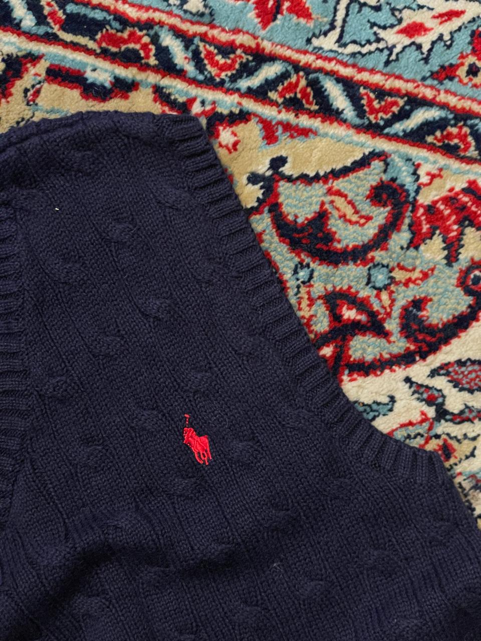 POLO RALPH LAUREN KNITTED TEXTURED  VINTAGE SLEEVELESS SWEATER