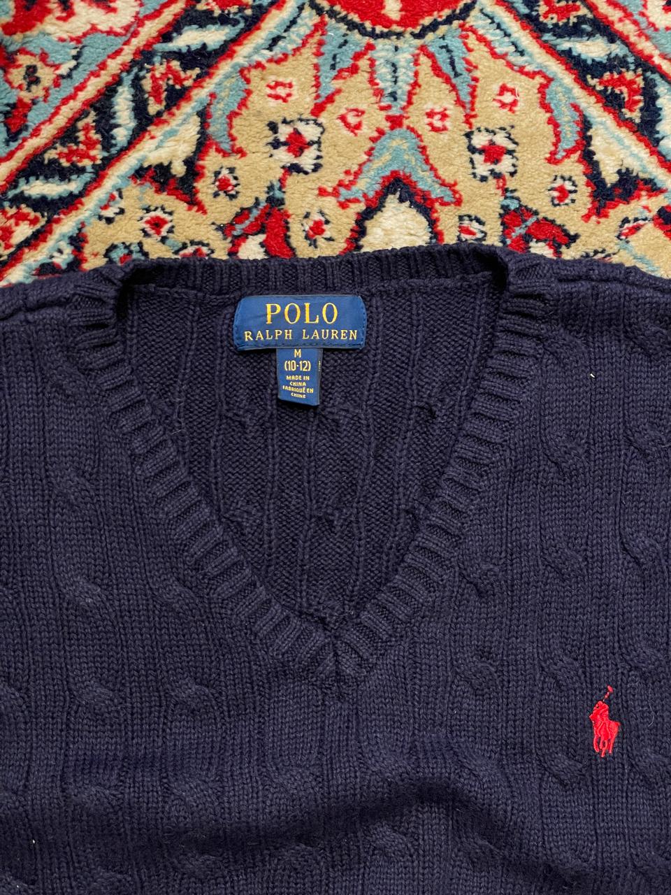 POLO RALPH LAUREN KNITTED TEXTURED  VINTAGE SLEEVELESS SWEATER