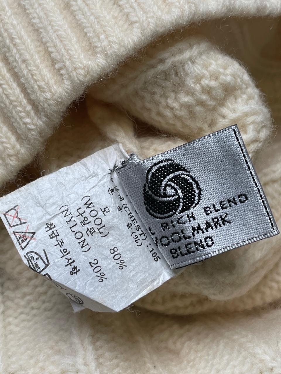 OMPHALOS KNITTED TEXTURED V NECK RELAXED FIT WOOL SWEATER