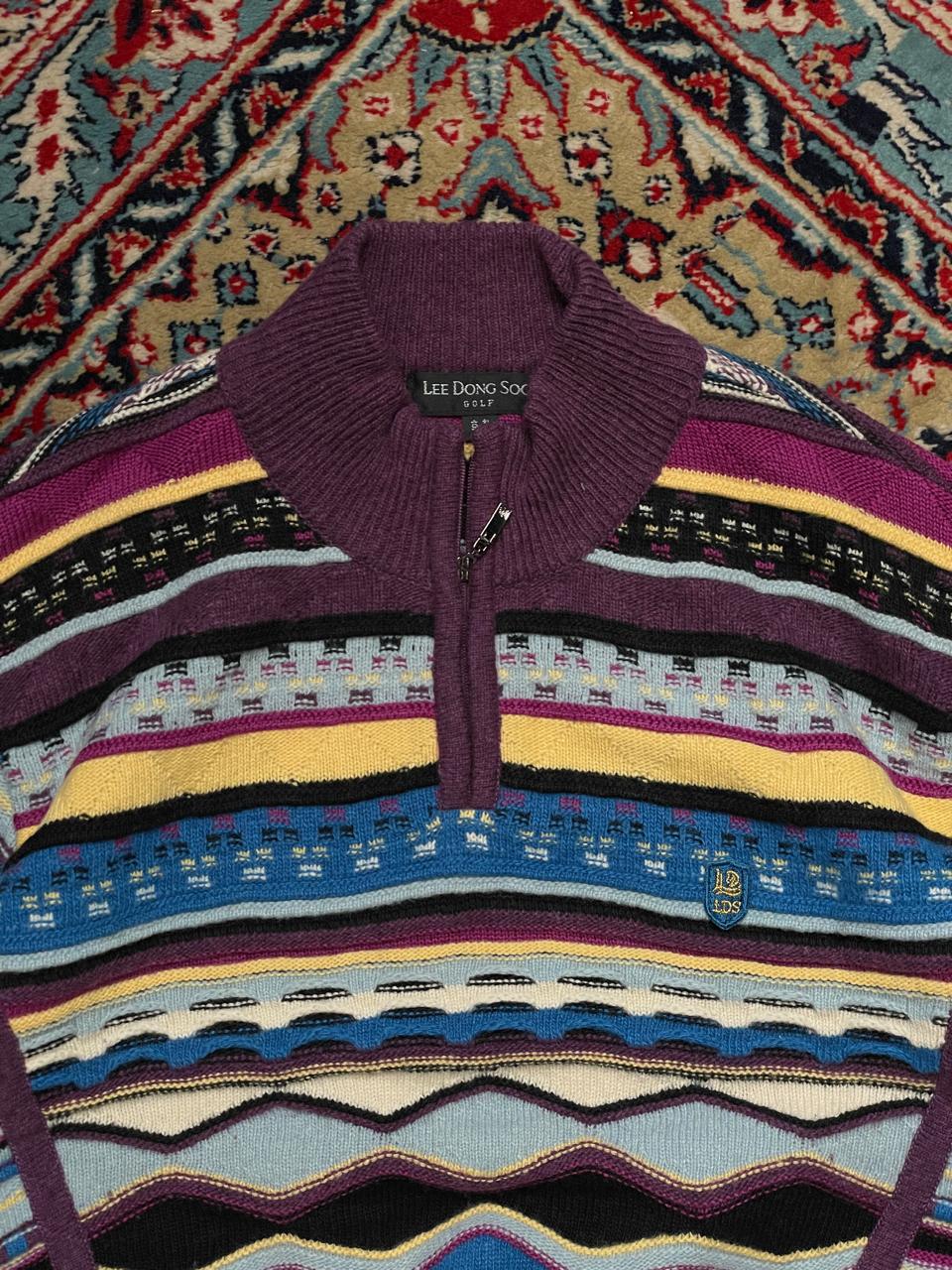 LEE DONG SOO TEXTURED REGULAR FIT QUARTER ZIPPER