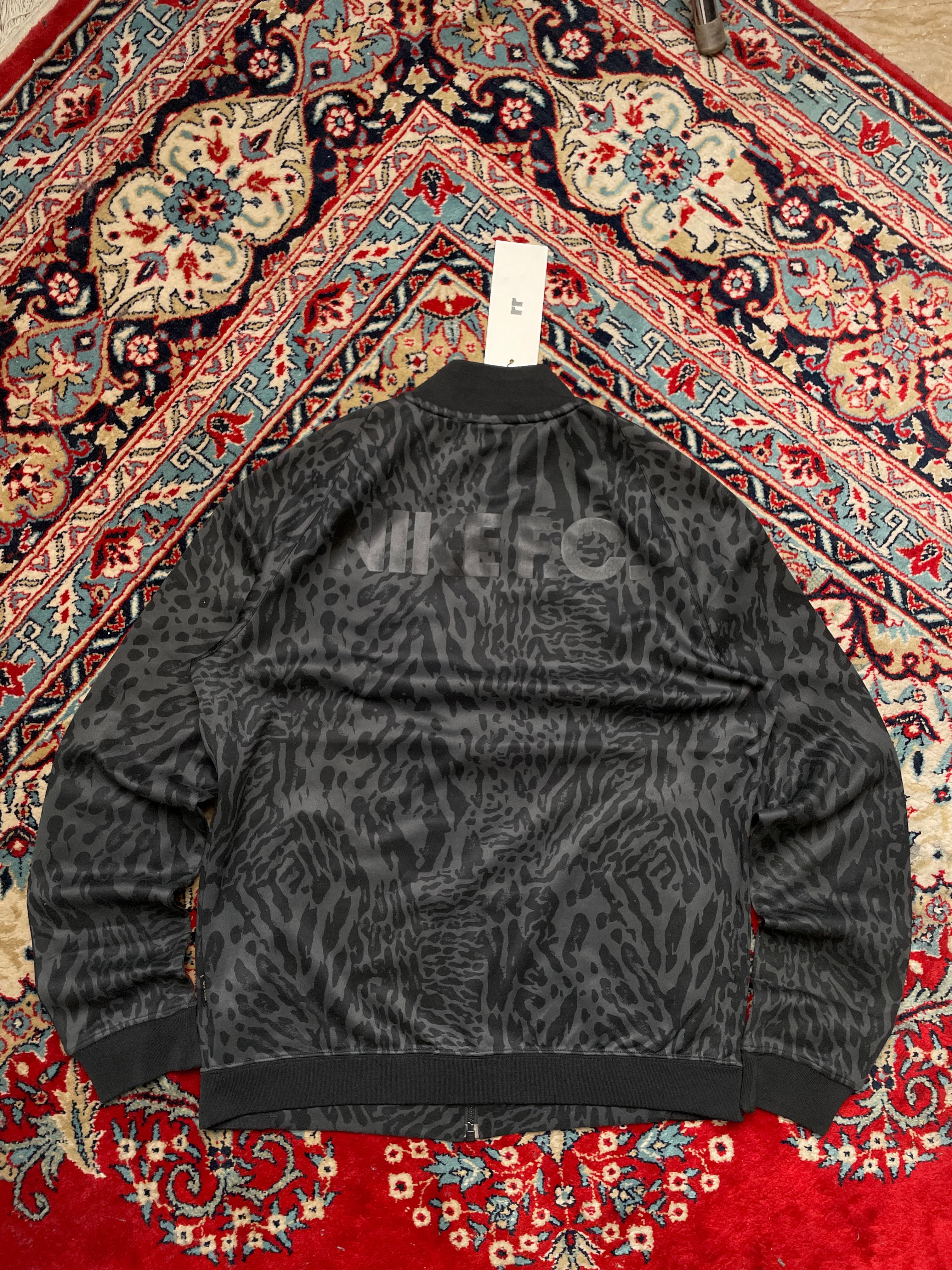 NIKE F.C BLACK LEOPARD PRINT TRACK JACKET