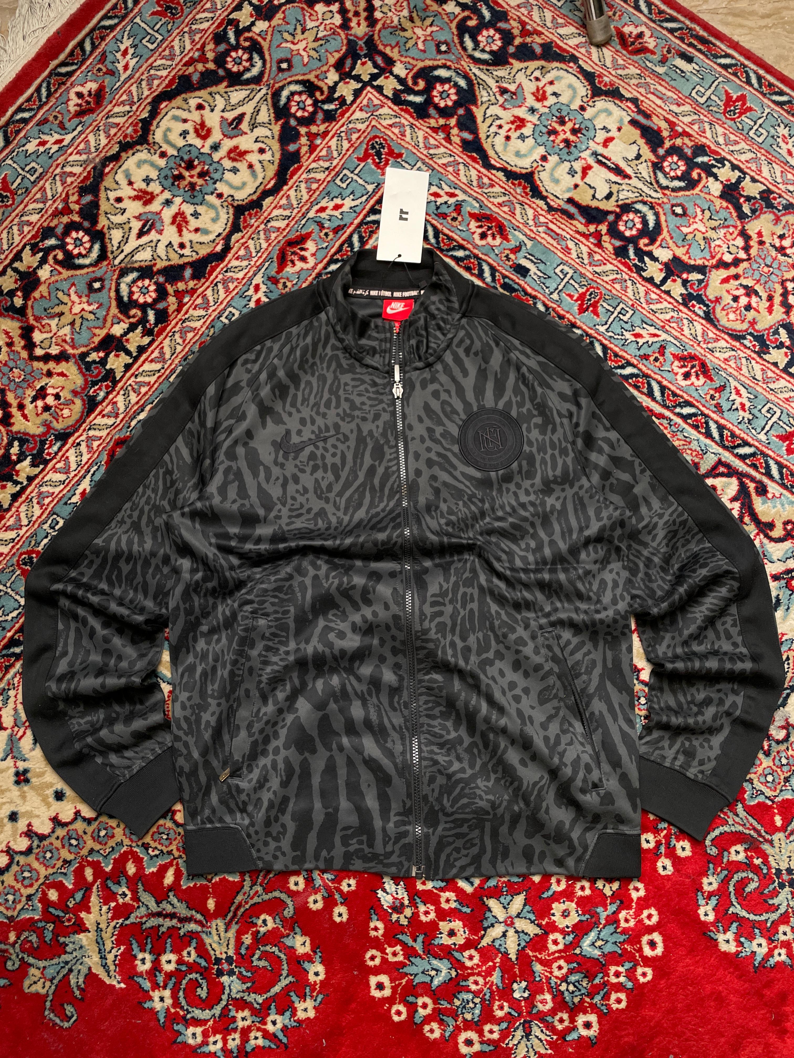 NIKE F.C BLACK LEOPARD PRINT TRACK JACKET