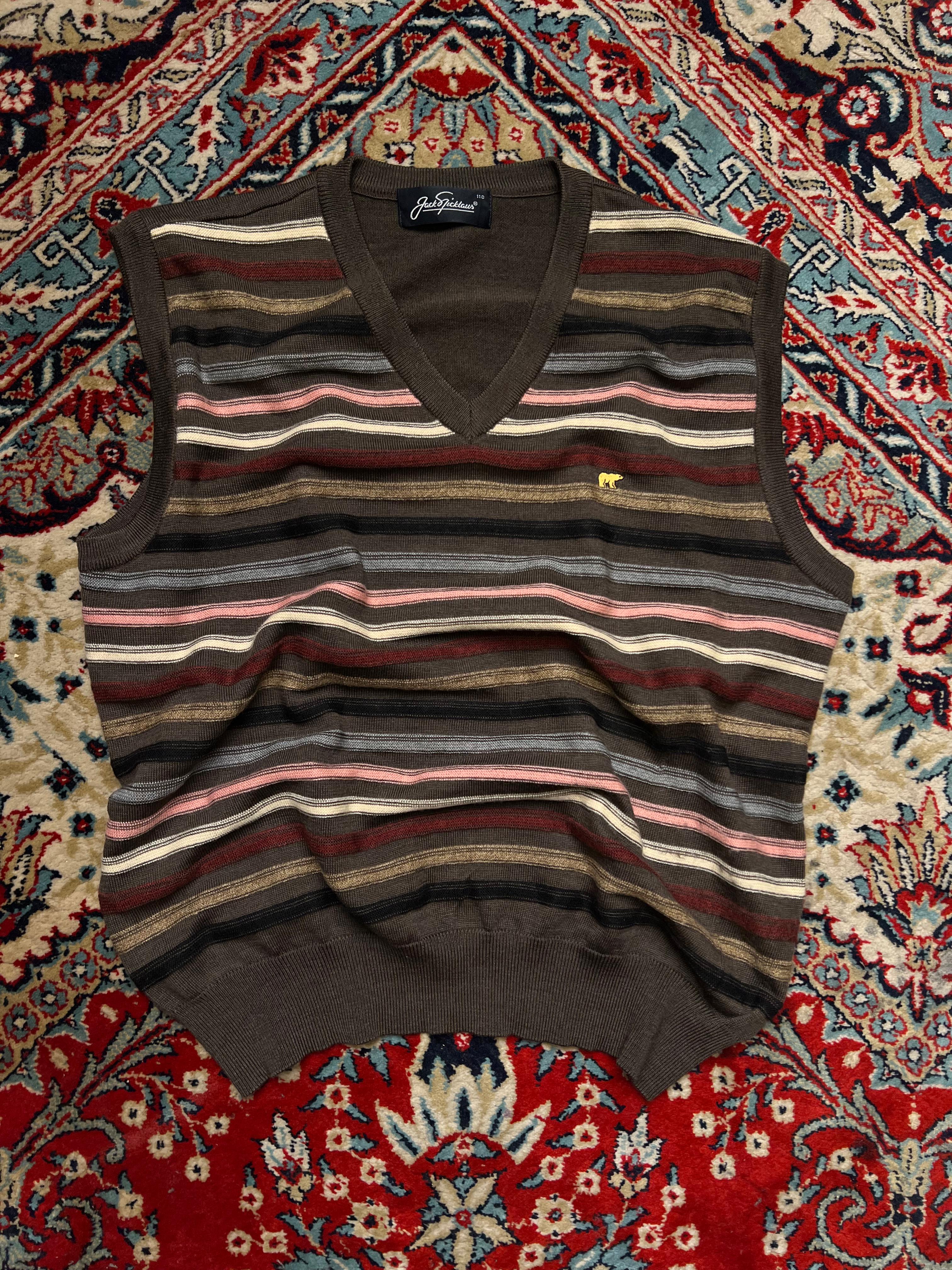 JACK NICKLAUS VINTAGE KNITTED V-NECK SLEEVELESS SWEATER