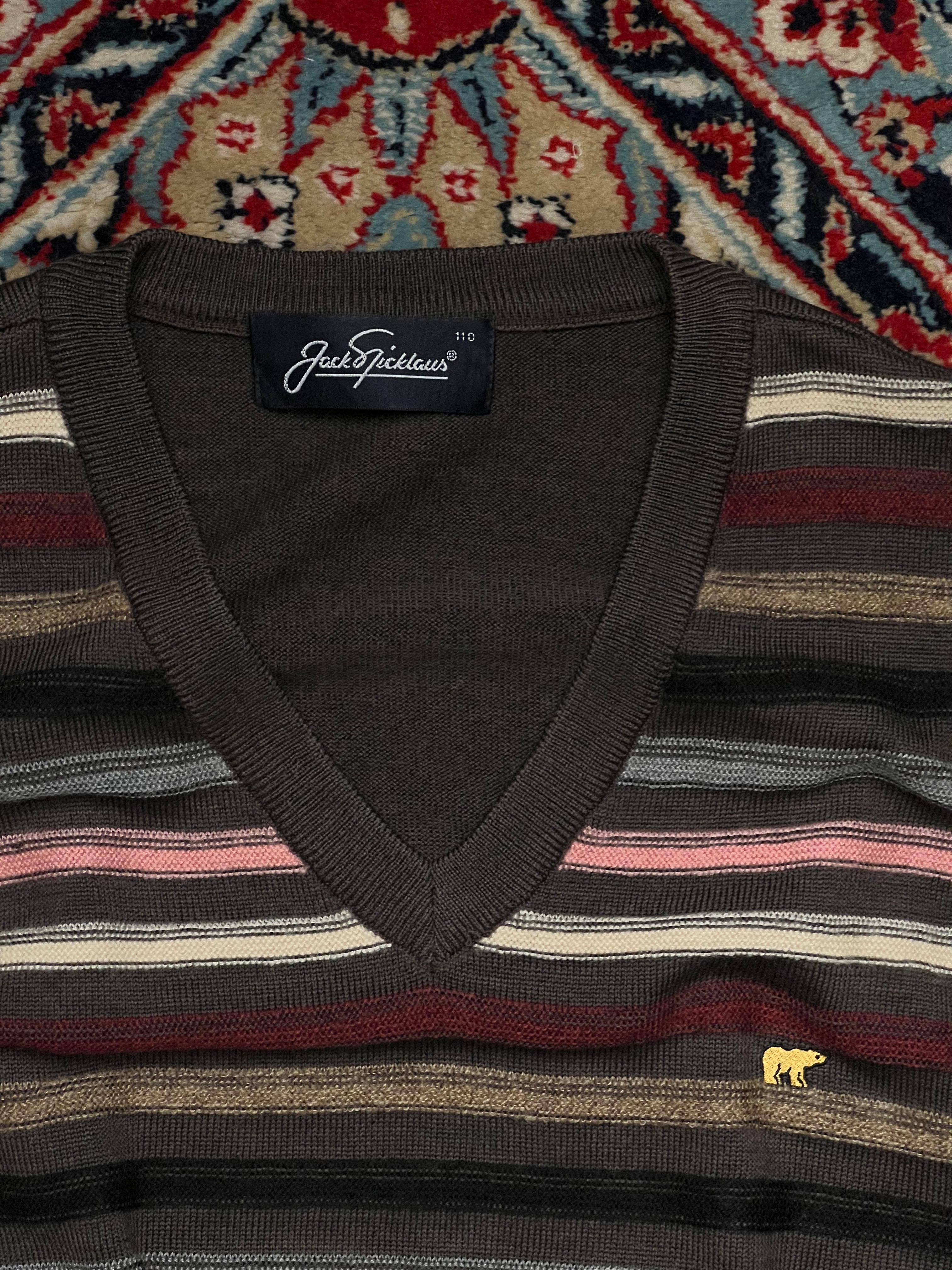 JACK NICKLAUS VINTAGE KNITTED V-NECK SLEEVELESS SWEATER
