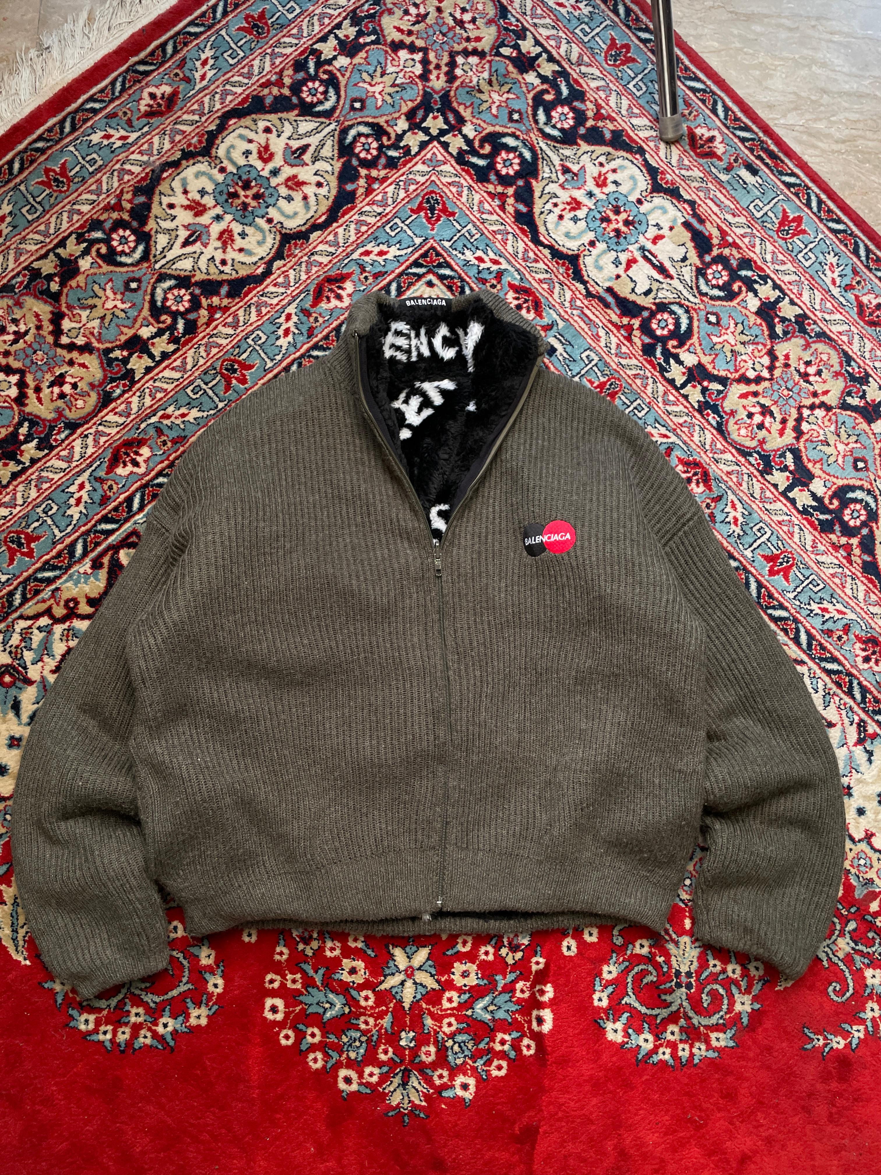 BALENCIAGA REVERSIBLE RELAXED WOOL/TEDDY FLEECE BOXY FIT JACKET