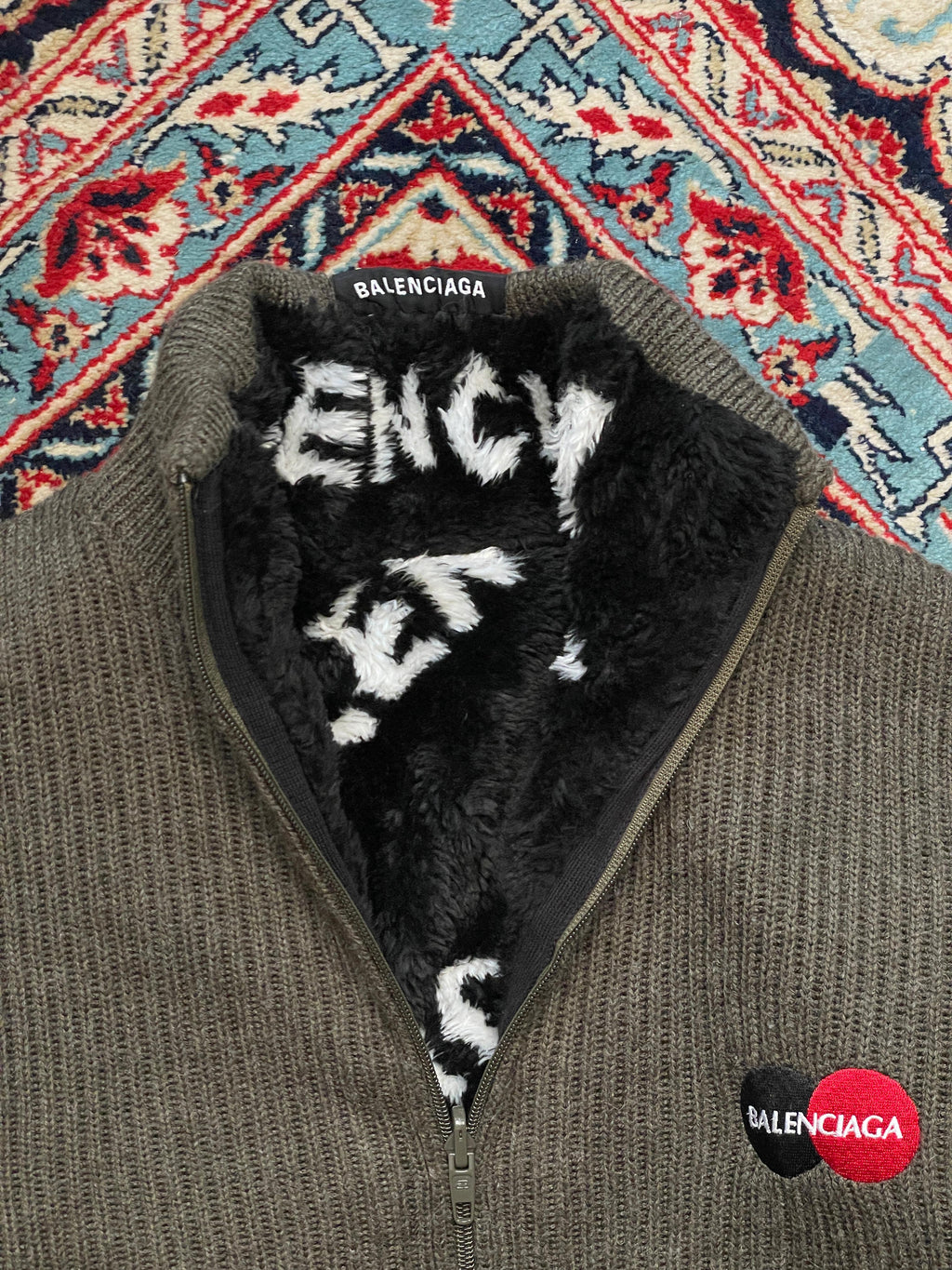 BALENCIAGA REVERSIBLE RELAXED WOOL/TEDDY FLEECE BOXY FIT JACKET