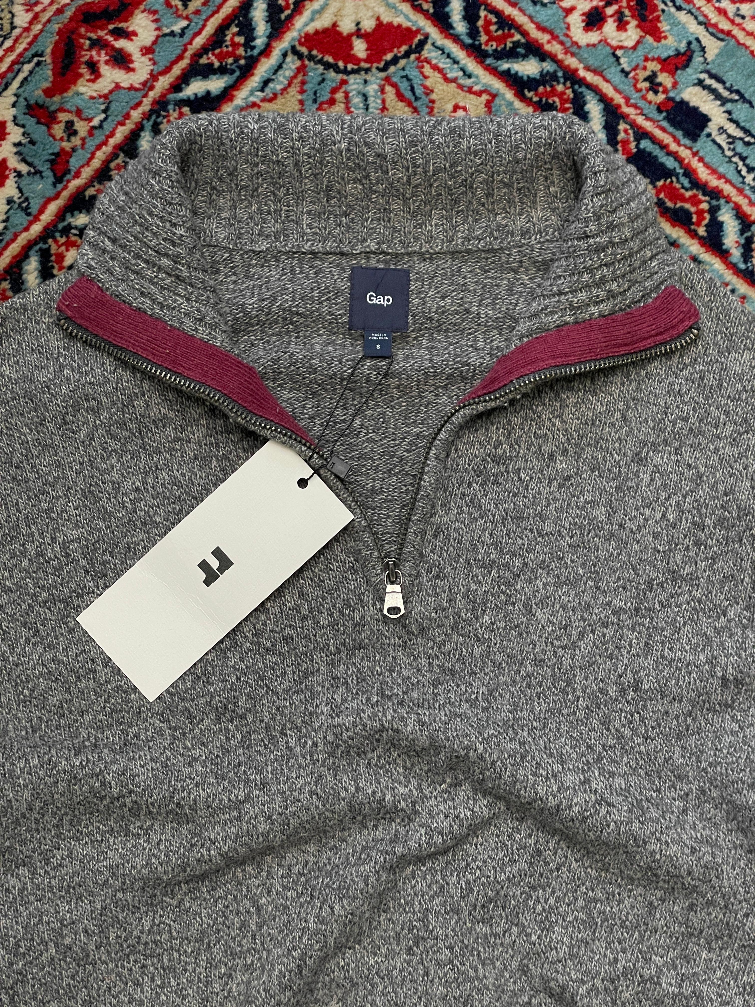 GAP KNITTED SLIM FIT QUARTER ZIPPER