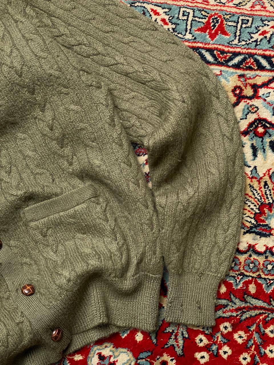 PORTLAND COUNTRY CLUB VINTAGE KNITTED TEXTURED WOOL CARDIGAN